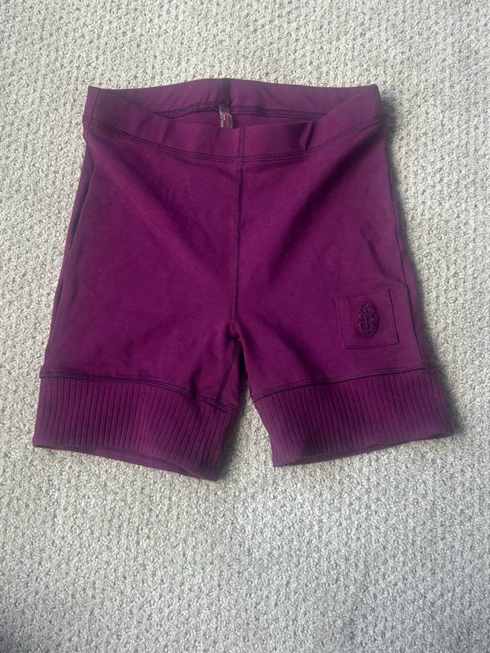 FP Movement by Free People Plum Ribbed Hem Bike Shorts